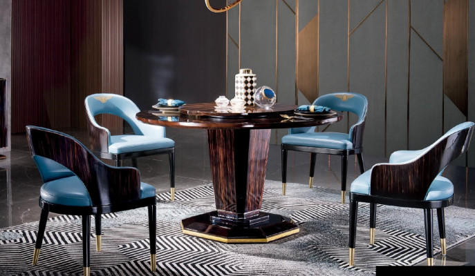 Designový dřevěný stůl Kulatý jídelní stůl Kulaté jídelní stoly 135cm Luxusní třída