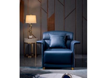 Křeslo židle jídelní pokoj televizní relaxační místnost modré moderní design