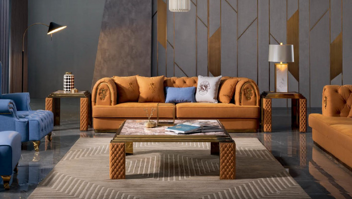 Luxus design stůl kávový vedlejší stoly obývací pokoj čtvercový Itálie