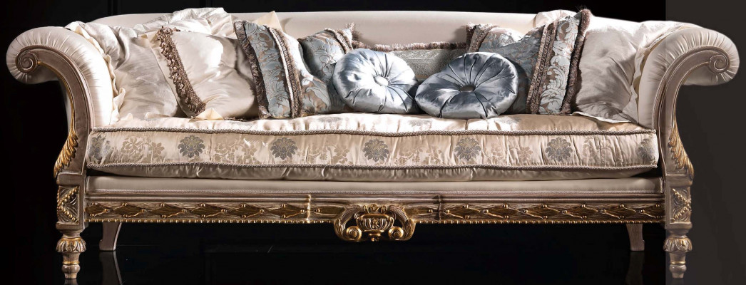 Chesterfield Klasická třímístná pohovka, textilní sofa s třemi sedadly
