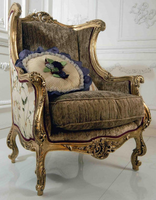 Křeslo Knihovna Židle Ušák Potah Italský nábytek Luxusní židle Nový