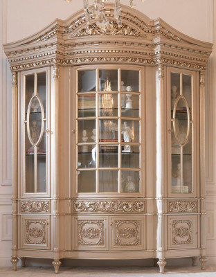 Vitrína skleněná skříň Echtholz Anrichte Vitrine Wohnzimmer Möbel Massive Holz