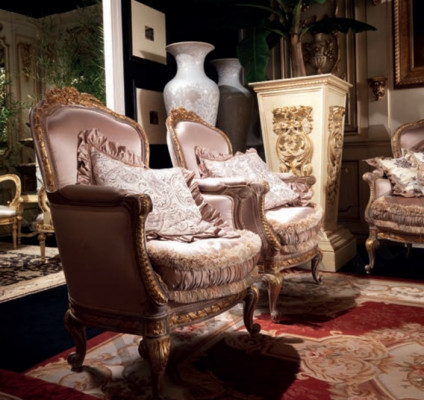 Křeslo Křeslo k odpočinku Čtecí židle Křeslo s ušáky Luxusní sofa Potah Italský nábytek