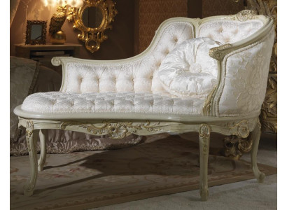 Salón Chesterfield Sofa cama Tapicería tumbona Chaise longue Club Blanco Barroco Nuevo