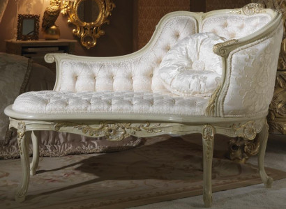 Salón Chesterfield Sofa cama Tapicería tumbona Chaise longue Club Blanco Barroco Nuevo