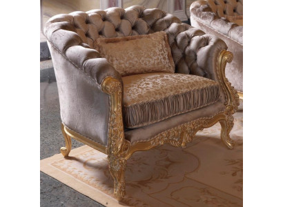 Polstrové sedací soupravy jednosedadlové křeslo Chesterfield design textilní materiál 1 sedadlo