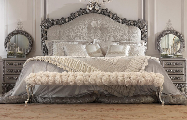 Chesterfield postel dvojlůžko kůže starožitný styl luxus italský nábytek nový