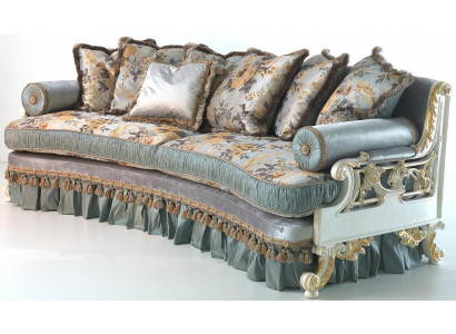 Designer Sofa Nábytek 4místná pohovka Polstrované pohovky Italské vybavení Modrá