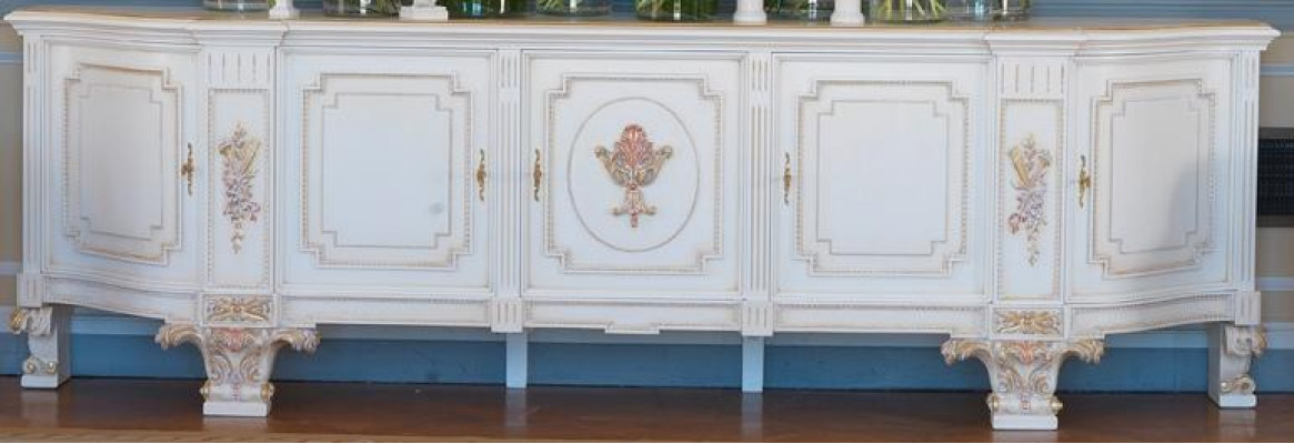 Komody Dřevěná skříň Obývací pokoj nábytek TV Stěny Design Sideboard Itálie