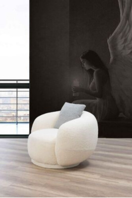 Moderní kulatá křesla Beige Lounge nábytek klub vybavení design křeslo