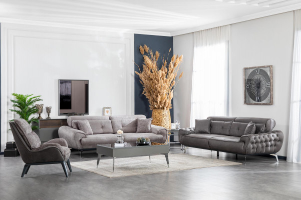 Sofa sestava 3 sedadla Konferenční stůl Nábytek Luxus Design Chesterfield Obývací pokoj