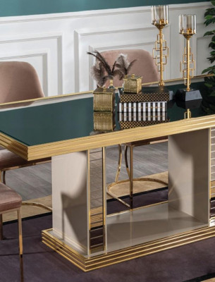 Jídelní set stůl 6x židle 8ks. Styl Moderní nový luxus.