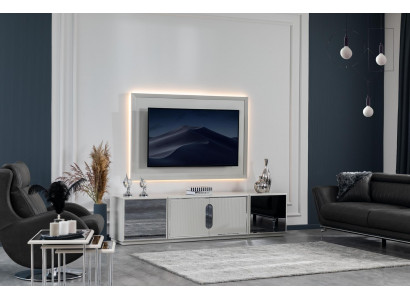 Obývací pokoj Set TV stojan TV stěna Lowboard Luxus Design nový 2 ks