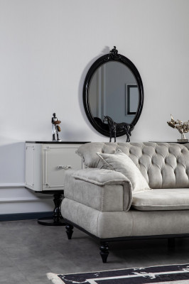 Chesterfield Luxusová pohovka xxl velké pohovky trojmístná látková pohovka pro tři osoby