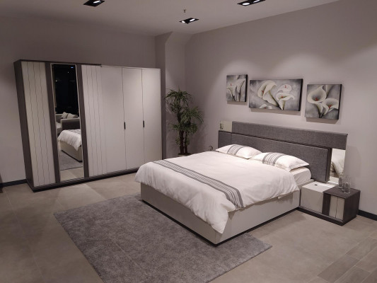 Ložnice Nábytek Dřevo Šatník Moderní Skříň Šedá 260cm Loft