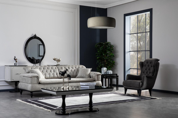 Obývací pokoj Stolík Design Luxus Nový černý Moderní Materiál Dřevo