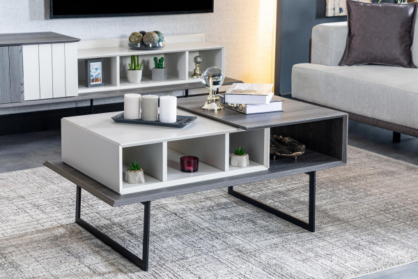 Konferenční stolek obývací pokoj Dřevo Design Luxus Nábytek nový šedý Styl Moderní