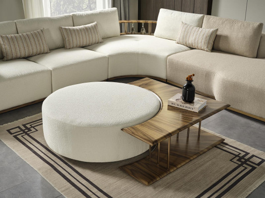 Hocker obývací pokoj nový dřevo s textilním designem čalounění bílá moderní