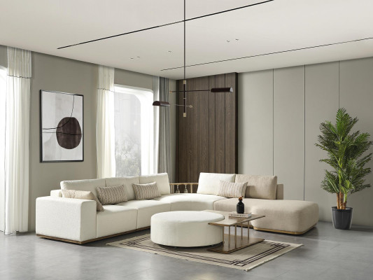 Hocker obývací pokoj nový dřevo s textilním designem čalounění bílá moderní