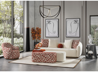 Sada sedací soupravy 41 míst 3x pohovka 5dílná sada designového obývacího pokoje