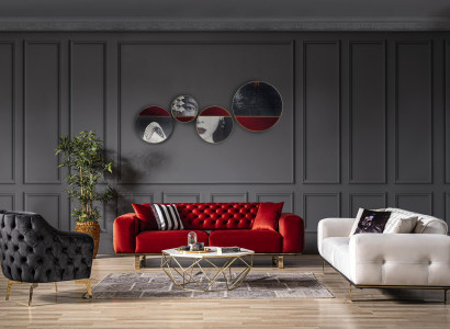 Barevná designérská sedací souprava gauč 3+2+1 Chesterfield.
