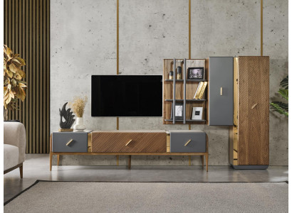 Obývací stěna TV stojan knihovna Závěsná skříň Skříň Moderní nový