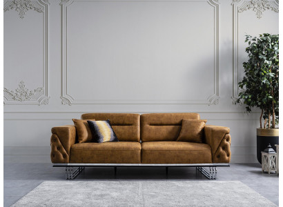 Sofa 3místná obývací pokoj Design nábytek Styl Moderní Nový hnědý Luxus