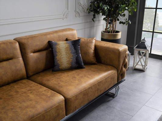 Sofa 3místná obývací pokoj Design nábytek Styl Moderní Nový hnědý Luxus