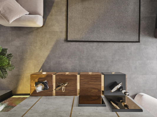 Anrichte 2x Zrcadlo Obývací pokoj Skupina dřevo Design Set 3 ks nové hnědá