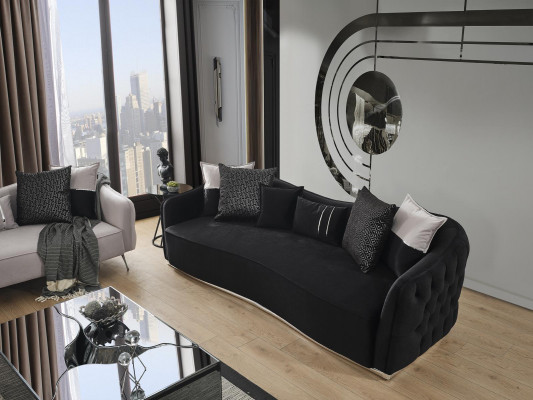 Pohovka 4místná luxusní designový luxusní nábytek nový černý obývací pokoj