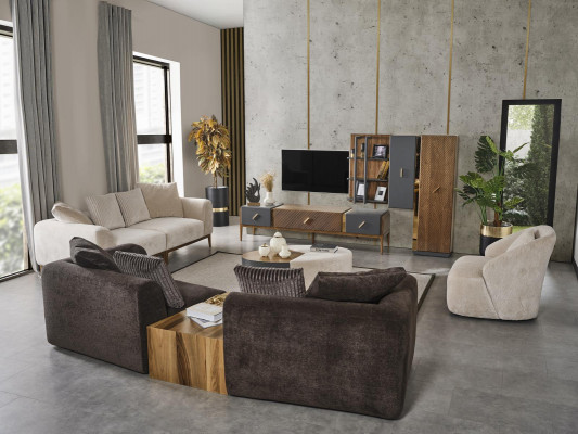 Pohovka 3místná bílá látková obývacího pokoje Luxus nábytek gauč nový moderní