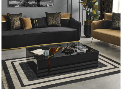 Nástolní stůl Design nábytek Luxus nový černý Moderní obývací pokoj Dřevo