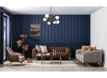 Sedadlo skupina 331 sedačka nová šedá luxusní design 3 kusy obývací pokoj