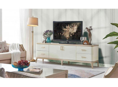 TV skříň Lowboard nábytek skříně obývací pokoj sideboard bílý komoda sideboards