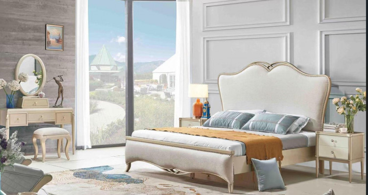Postel Polštář Design Luxus Dvojlůžkové postele Bílá 180x200cm Ložnice Nábytek Nový
