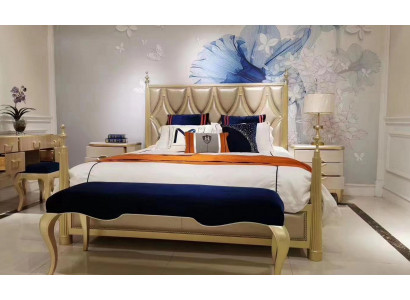 Design ložnice postel Luxus Dvoulůžko Dřevo Moderní Čalouněný nábytek 180x200cm