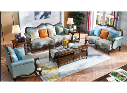 Kožená sedací souprava 3+2+1 sedáků, sada sof Garnitur Couch Designersofa.