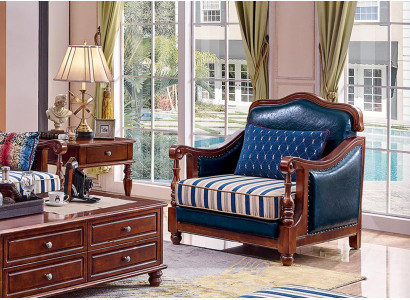 Design křeslo z kůže obývací pokoj Lounge luxusní židle design furniture modrá