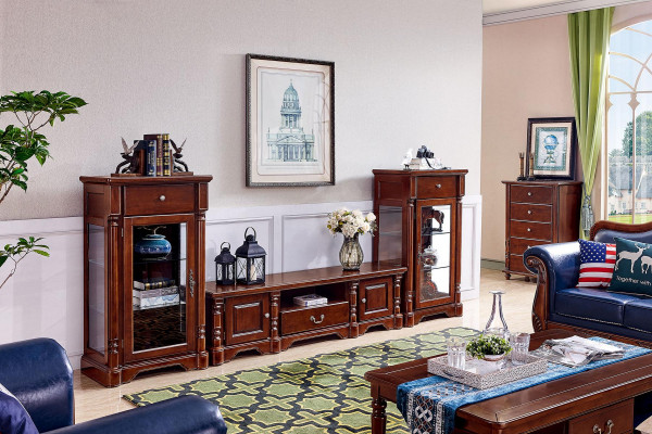 Klasická skříň 2x Vitríny rtv Stěnové stěny Nízká deska Nový 3 kusový set