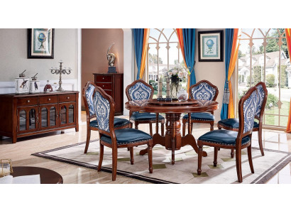 Kompletní sada jídelního pokojového setu dřevěné židle jídelní stůl luxusní nábytek 6