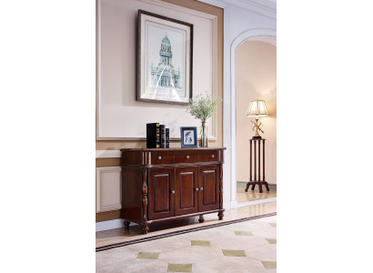 Komoda hnědá komoda sideboard masivní dřevo skříň nábytek design