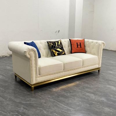 Chesterfield textilní pohovka sofa 3místná pohovka pohovky polstrování nové