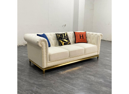 Chesterfield textilní pohovka sofa 3místná pohovka pohovky polstrování nové