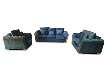 Sofa Chesterfield Couch Set 3+2+1 Nábytek Potah na pohovce 3 kusy.