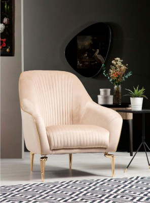 Křeslo jednosedák luxusní čalounění designová textilie sedadlo látka moderní.