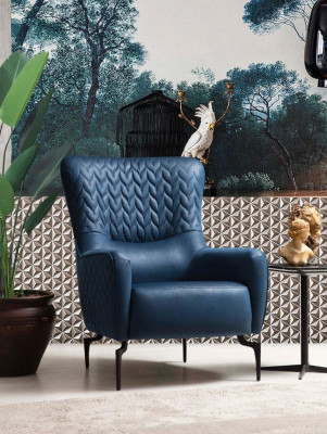Křeslo jednosedák luxusní 1-sedačkové čalouněné sedadlo designový textilní potah moderní.