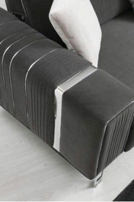 Luxus Sofa Design Třísedák Moderní Pohovka Šedá Sedací soupravy Nábytek Polystyren Loft Nový