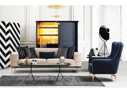 Garnit Sofa set Sedací souprava Sofa Sedací souprava 3+1 Místný křeslo Tkanina Dřevo Moderní Polyester