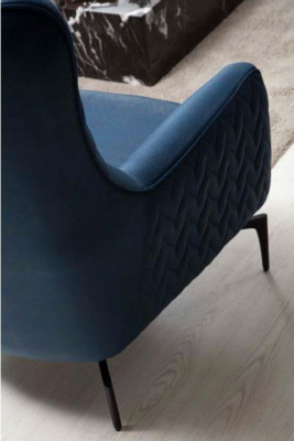 Křeslo jednosedák luxusní 1-sedačkové čalouněné sedadlo designový textilní potah moderní.