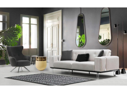 Sofa set Luxus 3+1 sedadelný nábytek sedačky křesla látkový design polštáře nábytek Nový